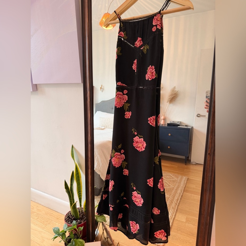 Reformation Floral Slip Maxi Dress | Open Back | Adjustable Fit